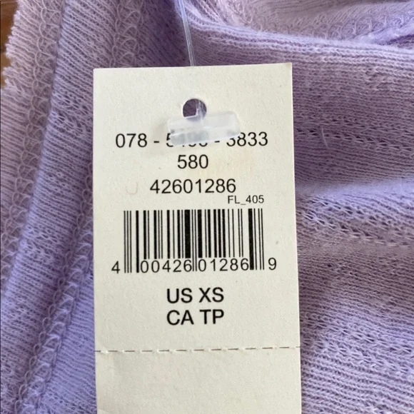 Aerie Light Purple Pointelle Knit Short Sleeve Button-Down Top XS - Picture 6 of 6